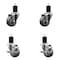 Service Caster 3'' Gray Poly Wheel Swivel 1-3/4'' Expanding Stem Caster Set 2 Brakes, 4PK SCC-EX20S314-PPUB-2-TLB-2-134 - alternate 1